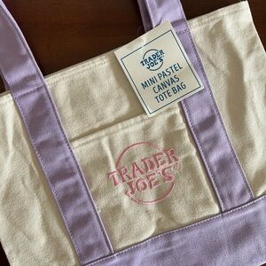 Trader Joe's Mini Pastel Tote Bag - Lavender/Purple - NWT